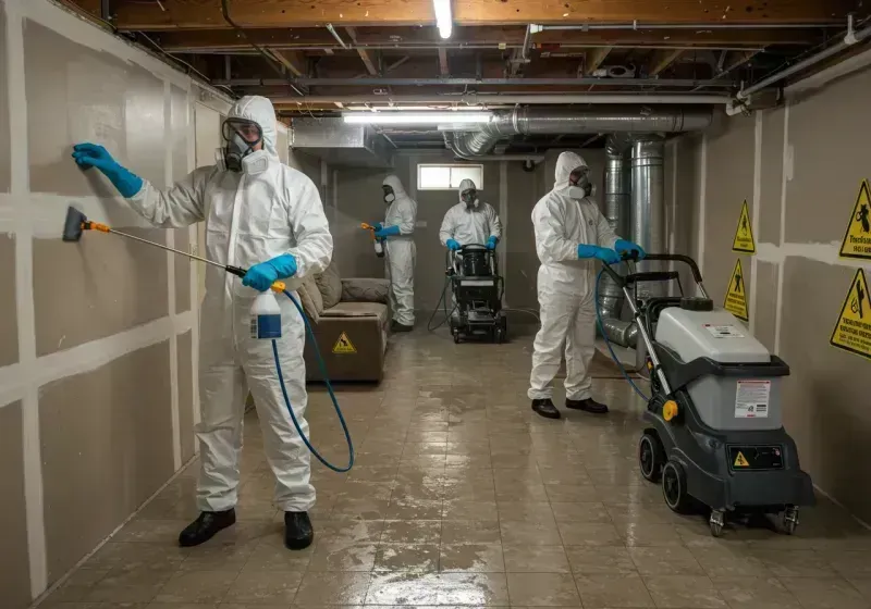 Basement Moisture Removal and Structural Drying process in Johnston County, NC